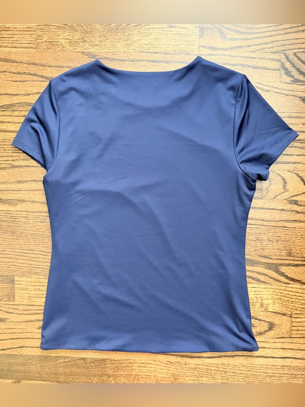 NWT Halogen Navy Short-Sleeve Crewneck Tee - size medium - Picture 4 of 5
